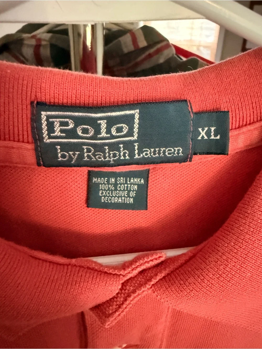 Ralph Lauren Men’s Coral-Red Polo Shirt with Navy Pony